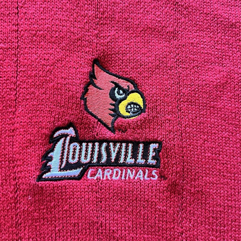 Louisville Cardinals Red Sweater Cotton Polyester Mens L - Picture 5 of 7